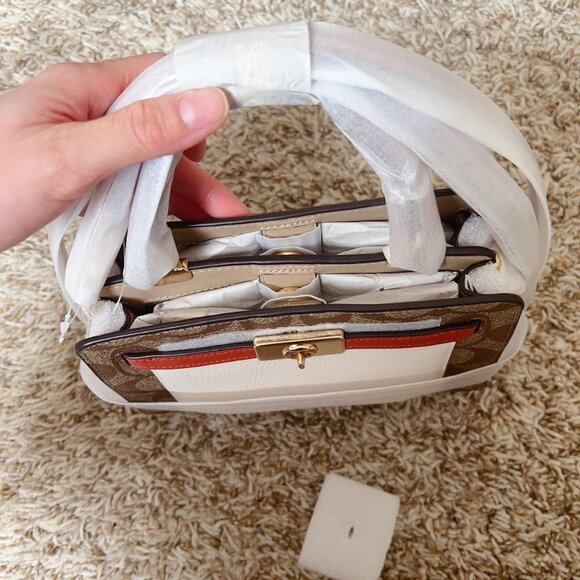 Coach Mini Lane Top Handle In Colorblock Signature Canvas - Picture 7 of 10